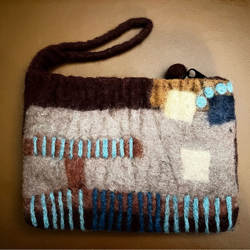 Handcrafted Woolen Clutch with Strap